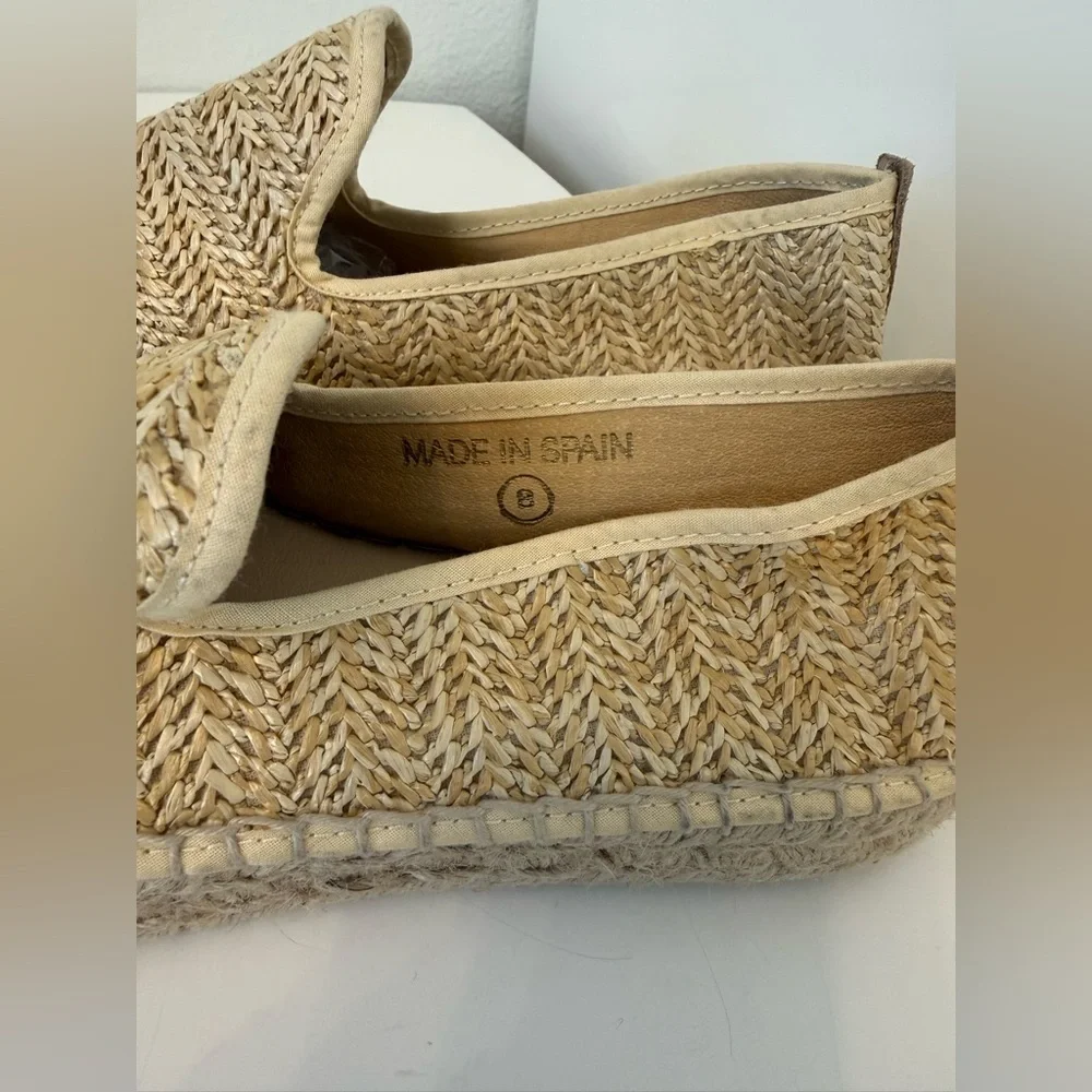 NWOT La Canadienne Clay Rattan Platform Loafer size 8